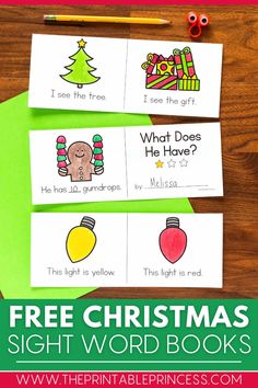 free christmas sight word books for kids to print and color with the words, what does he have?