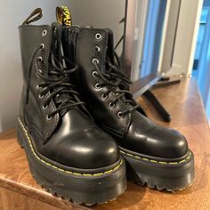 Doc Marten Platform, Worn Maybe 2 Times. Doc Marten Boots Platform, Doc Marten, Doc Martens 8053 Platform, Doc Marten Zip Boots, Gothic Black Platform Martin Boots, Doc Marten Platform, Dc Martens Platform Boots, Jadon Boots, Doc Martin