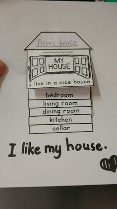 a piece of paper that says i like my house