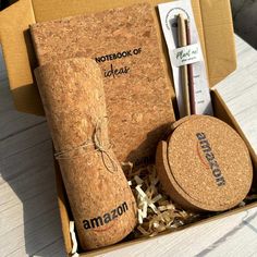 Customised Corporate Cork Gift Box Eco Friendly Giveaways, 30 Year Old Women, Customised Notebook, Cork Box, Client Gift Box, Luxury Brand Packaging, Cafe Shop Design, Stationary Gifts