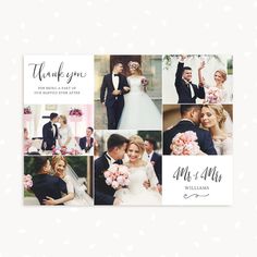 wedding thank card with photos and text