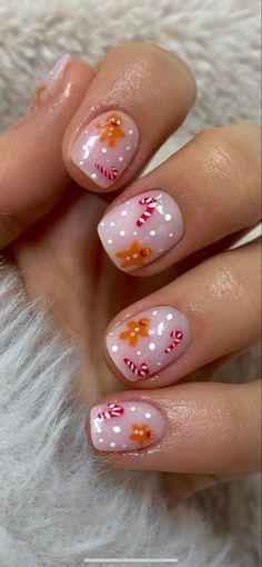 Cute Christmas Nails, Christmas Nails Easy, Christmas Gel Nails, Her Nails, Nails For Kids