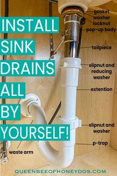 the inside of a sink drainer with instructions on how to install and use it