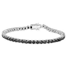 It comes with the appraisal by GIA GG/AJP All Gemstones are Natural Black Diamonds = 5.40 Carats Metal: Sterling Silver Length: 7 Inches Bracelet Tennis, Cartier Panthere, Modern Bracelets, Bracelet Love, Diamond Tennis Bracelet, Shopping Photography, Gio Ponti, Cartier Love, Black Diamonds