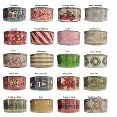 many different types of christmas ribbon are shown in this image with the words merry on them