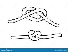 a rope with a knot on it and an empty one in the middle is shown