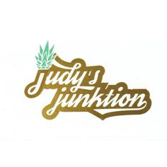 a white and gold sticker with the words juicy's junkton on it