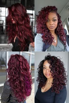 Add a pop of color to your ponytails with dark cherry shades, ideal for a vibrant touch. Discover 25 gorgeous options for everyday flair. Make sure to save this pin and click for more ponytail styling ideas! Cherry Purple Hair, Hair Color Underneath, Best Hair Color, Cherry Hair, Bridesmaid Hair Makeup