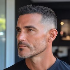 Stylish and Low Maintenance Short Hairstyles for Men in Their 40s Classic Fade Haircut Men's, Men In Their 40s, Short Gray Hairstyles, Japanese Men Hairstyle, 2024 Haircuts, Trending Hairstyles For Men, Man Hairstyle