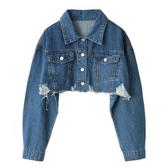 Short Ripped Jeans, Denim Jacket Long, Ripped Denim Jacket, Women Denim Jacket, Short Denim Jacket, Modern Dresses, H2o Mermaids, Baggy Jean, Long Sleeve Fashion