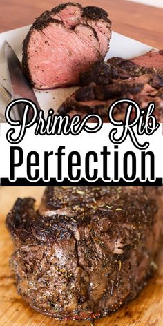 the prime rib is perfectly grilled and ready to be eaten