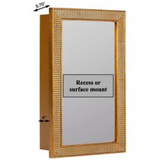 a wooden frame with a sign that says recess or surface mount on the front side