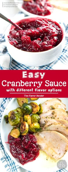 cranberry sauce with brussel sprouts and brussel sprouts