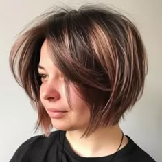 Tapered Bob with Choppy Layers and Voluminous Crown scaled Bubble Bob Haircut 2024, Tapered Bob Haircut, Bob With Choppy Layers, Tapered Layers, Hair By Volume, Tapered Bob, Choppy Bobs, 2024 Haircuts, Balayage Ombré