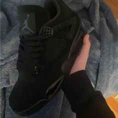 Decently Used, Worn A Bit More Than A Handful Of Times. No Box Price Is Negotiable! Size 10 Black Cat Jordan 4, Jordan 4 Black, Pretty Sneakers, Goth Shoes, Jordan 4s, Shoes Jordan, Fits Clothes, Cat Colors, Jordans For Men