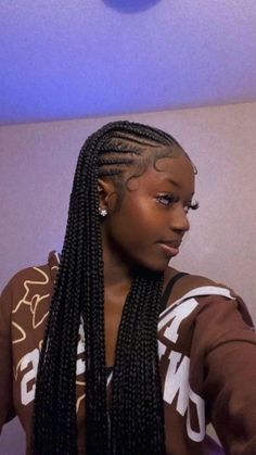 Fulani Braids With Twist, Big Fulani Braids, Fulani Braids With Design, Haircut Selfie, Photo Hijab, Twisted Hair, Big Box Braids Hairstyles, Feed In Braids Hairstyles