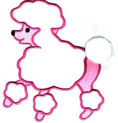 a pink poodle cut out on a white background