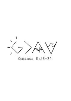 the words romans 8 28 - 29 are written in black ink