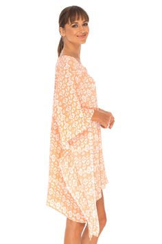 Having a stylish beach cover up is a must! The beautifully printed tunic beach coverup creates a vibrant look. Easy to pull on and easy to pack. Making clothes for the traveling woman. Boho design Lightweight beach dress Semi-Sheer Hand wash in cold water, hang to dry Traveling Woman, Poncho Dress, Making Clothes, Dress Kaftan, Beach Coverup Dress, Loose Top, Boho Design, Dress Out, Beach Swimsuit