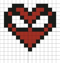 a heart made out of squares with red and black hearts in the shape of a cross