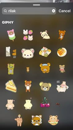 an image of stickers on the back of a cell phone showing different animals and other things