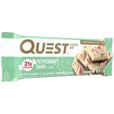 quest protein bar with peppermint and white chocolate