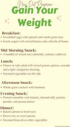 Gym Food Plan For Women, Weight Gain Food For Women, Foods To Help You Gain Weight Naturally, Bulking Plan Women, Fat Gain Diet Plan, Full Day Diet Plan For Wait Gain, Diet For Weight Gain For Girl, Healthy Diet For Weight Gaining, Diet For Gaining Weight For Women