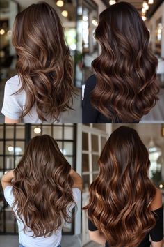 "Color Burst: Bright Hair Colors to Brighten Your Day" Brown Lowlights Brunettes, Cappuccino Hair Color, Hazelnut Brown Hair, Balayage Chocolate, Highlights Brown Hair Balayage, Winter Hair Colors, Highlights Curly Hair, Chocolate Brown Hair Color, Brown Hair Looks