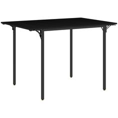 a black table with metal legs on an isolated white background