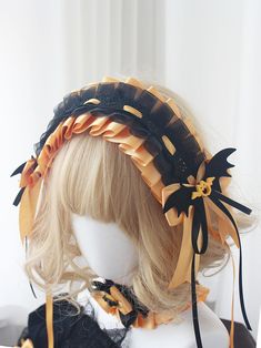 Halloween Pumpkin and Black Hairband/Hairclip/Choker/Hat Diy Chockers, Black Hairband, Pumpkin Family, Diy Hair Accessories Ribbon, Halloween Accessories, Diy Hair Accessories, Lolita Fashion, Halloween Pumpkin, Diy Hairstyles