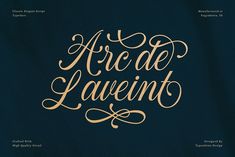 the text art de lavennt in gold on a dark blue background with an ornate font