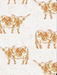 an orange cow pattern on a white background