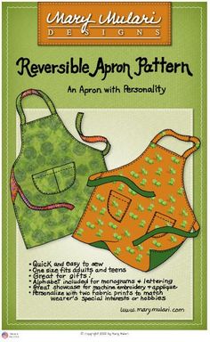 an apron and apron pattern for children's aprons