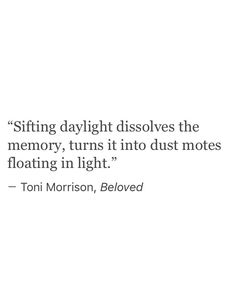 a quote from tony morrison about moving in light