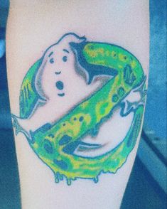 Slimer Ghostbuster Tattoo Watercolor Tattoo, Sci Fi, Tattoos