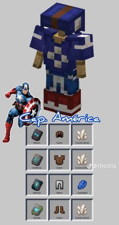 the captain america character in minecraft