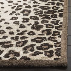 an animal print rug on the floor