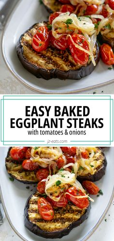 eggplant steaks with tomatoes and onions