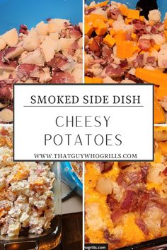 Easy Smoked Side dish recipes are my jam, and these Smoked Cheesy Potatoes are some of the best! They are the perfect side dish for smoking any meat; smoked brisket, prime rib, ribs, steak, chicken, pork, turkey, or ham it doesn’t matter.  Red potatoes, shredded cheese, bacon, mayo, and sour cream combine to make this dish! The bacon and cheese are the ideal complements to the potatoes. Pin to your Smoking Foods Pinterest board for later! Hearty Dinner