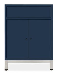 an image of a blue cabinet with two doors