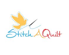 the logo for stitch a quilt, which is designed to look like an autumn leaf