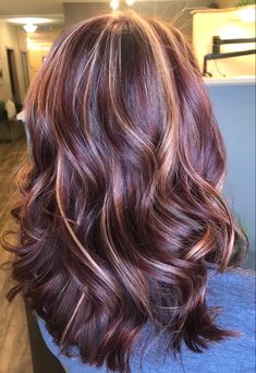 Chocolate Cherry Hair With Highlights, Brown Hair With Red Lowlights Burgundy, Mahogany Hair With Highlights, Mahogany Hair Highlights, Burgundy And Blonde Highlights, Reddish Brown Hair With Highlights Caramel Red, Plum Hair With Highlights, Mahogany Hair Color With Highlights, Calico Hair Color Hairstyles