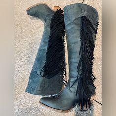 Dingo Size 9 Over The Knee Fringe Boots Western Cowboy Boots Black Fringe Fringe Cowboy Boots, Cowboy Boots Black, Boots Western, Fringe Boots, Black Fringe, Western Cowboy Boots, Western Cowboy, Boots Black, Over The Knee Boots