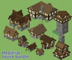 the medieval house bundle is shown in this image