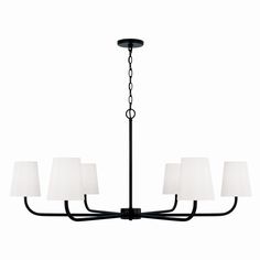 Capital Lighting - 449461MB-706 - Six Light Chandelier - Brody - Matte Black Fabric Chandelier, Capital Lighting Fixture, Transitional Chandeliers, Capital Lighting, Ceiling Fan Chandelier, Chandelier For Sale, Candelabra Bulbs