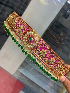 Beautiful jadau kundan hip belt for adults Brass based item. Polki Waist Belt, Kundan Vaddanam Designs, Traditional Embroidered Bridal Belt For Festive, Festive Gold Embroidered Bridal Belt, Jada Designs, Vaddanam Designs, Hip Belt, Frederick Md, Belly Chain