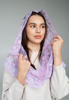 Welcome to MariaVeils Here you will find best lace veils created with love and big faith️🌸 More about this veil: Style: Limited Collection Thread color:Purple Tulle color:Ivory All our veils are located in Blaine, MN and are ready to ship!  Delivery will take only 2-3 days 💫 If you have any question, go ahead and text us! We will be happy to help you❤️ Answers to the most popular questions - Is there any clasp or clips on the veil?  -  Of course! All our veils ave sewn in hair combs,  which gu Purple Veil, Purple Infinity, Chapel Veils, Catholic Veil, Pink Veil, Chapel Veil, Lace Veils, Pink Tulle, Hair Combs