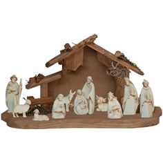 a nativity scene with the birth of jesus