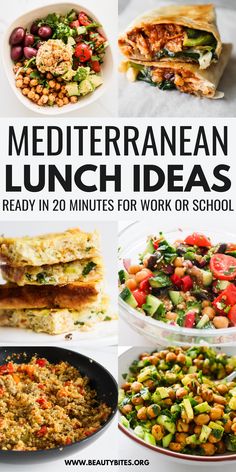 20-Minute Mediterranean Lunch Ideas - Beauty Bites Diet126 Mediterranean Lunch Ideas For Work, Mediterranean Lunch Ideas, Mediterranean Diet Lunch Ideas, Mediterranean Diet Lunch, Diet Lunches, Mediterranean Salads, Mediterranean Lunch, Salads Bowls, Diet Lunch Ideas