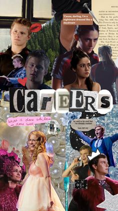 a collage of people dressed in costumes and words that read,'carriers '